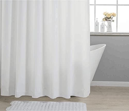 Clawfoot Tub Shower Curtain 180x70 Inch White Liner All Warp Around Extra Wide 36 Metal Hooks Vinyl Bath Curtain for Clawfoot Stand Up Tub Bathroom PEVA Waterproof Liner