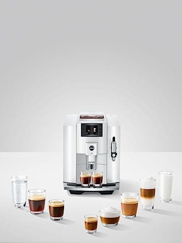 Jura ENA 4 Coffee Machine (Piano White) Bundle CLEARYL Smart Filter Cartridge, and Stainless Steel Coffee Canister (3 Items)