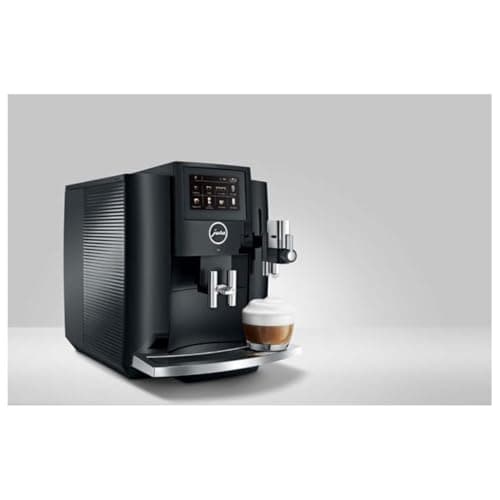 Jura S8 Automatic Coffee and Espresso Machine with 4.3-Inch Touchscreen Color Display, Automatic Filter Detection, and Programmable Coffee Strength (Piano Black, Renewed)
