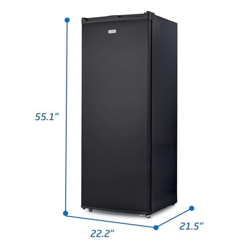Commercial Cool Upright Freezer, Stand Up Freezer 6 Cu Ft with Reversible Door, Black
