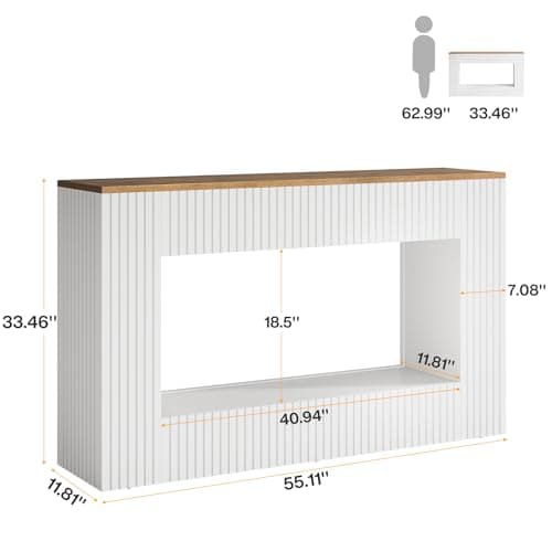 Tribesigns Modern Console Table, 55-Inch Wood Entryway Table with Storage, Narrow Long Sofa Table Behind Couch Table for Living Room, Foyer, Hallway, White