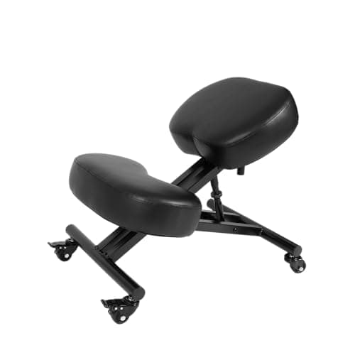 Sleekform Ergonomic Kneeling Chair - Adjustable Seat Angle and Height - Ergonomic Posture Kneeling Stool Chairs for Office and Home - Thick Comfortable Cushions, Wheels