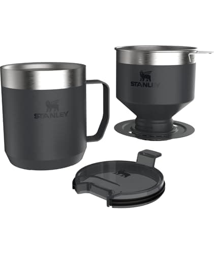 Stanley Perfect Brew Pour Over Set | 12 oz Camp Mug with Lid Included | Drip Coffee Maker with Reusable Filter | Insulated Stainless Steel | BPA-Free | Hammertone Green