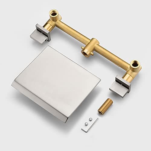 SUMERAIN Waterfall Tub Faucet Wall Mount Bathtub Faucet Brushed Nickel Dual Handle with Solid Brass Rough in Valve