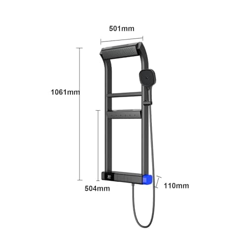 Thermostatic Shower System, 2025 Innovative 6 Functions Shower Faucet Set, LED Digital Display, 5 Piano Keys, 40x10cm Shower Head Sets Complete and Handheld, Bathtub Faucet, 59A Copper