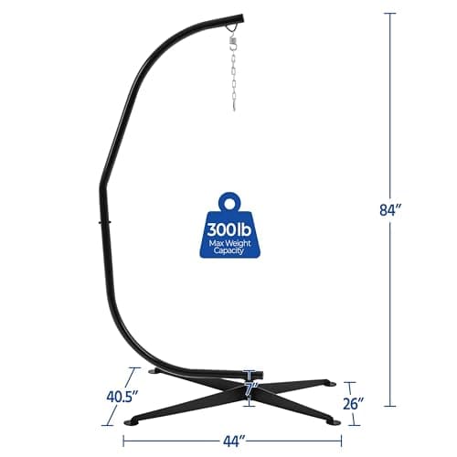 Yaheetech Hammock Chair Stand, C-Stand for Hanging Hammock Chair w/Buckle & S-Shaped Hook - Free Rotation C-Stand Hammock Stand for Hanging Chairs, Swings, Max.Weight Capacity 300Lb