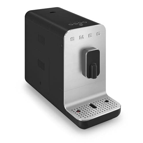 Smeg NEW BCC11BLMUS Fully Automatic Espresso Machine,3 preset buttons for Espresso Cappuccino and Coffee Adjustable Grinder for Whole Beans (Matte Black)