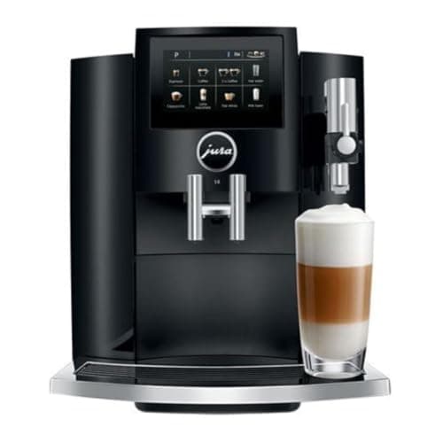 Jura S8 Automatic Coffee and Espresso Machine with 4.3-Inch Touchscreen Color Display, Automatic Filter Detection, and Programmable Coffee Strength (Piano Black, Renewed)