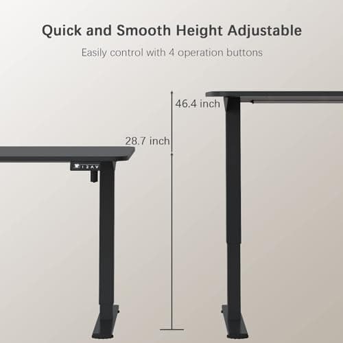 Furmax 55 x 24 Inches Electric Height Adjustable Standing Desk Large Sit Stand Up Desk Home Office Computer Desk Memory Preset with T-Shaped Metal Bracket, Black