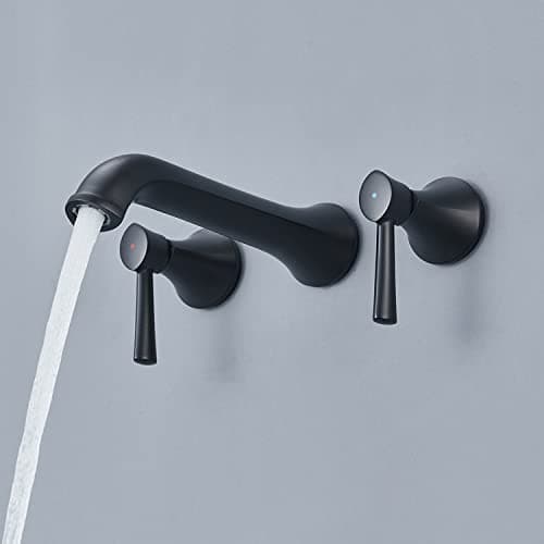 Tub Faucet Wall Mount Roman Tub Filler Black Brass Bathtub Faucets with 2 Handles