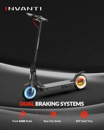 E30 Electric Scooter with Smart APP, 19.9 Miles Range & 18 MPH, 350W Motor, 8.5" Solid Tires, Rear Suspension and Turn Signals, Foldable Electric Scooter for Adults and Teens