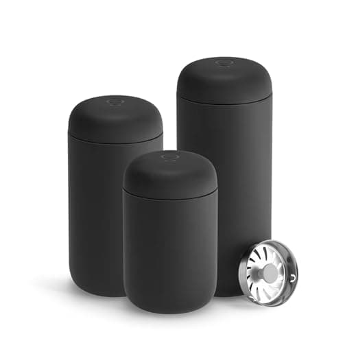 Fellow 12 oz Carter Move Travel Mug - Vacuum-Insulated Stainless Steel Travel Coffee Mug - Coffee Tumbler with Ceramic Interior and Splash Guard - Matte Black