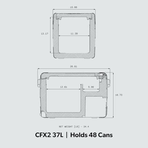 Dometic CFX2 37-Liter Portable Refrigerator and Freezer, Powered by AC/DC