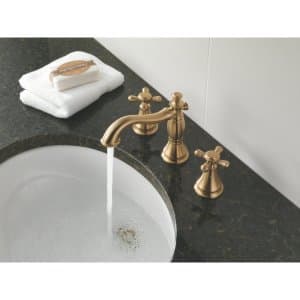 Delta Faucet Cassidy Widespread Bathroom Faucet 3 Hole, Bathroom Sink Faucet, Metal Drain Assembly, Polished Nickel 3597LF-PNMPU
