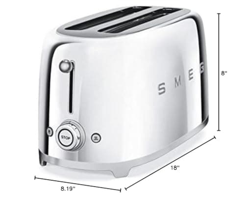 Smeg 50's Retro 4 - slice toaster (Stainless Steel)