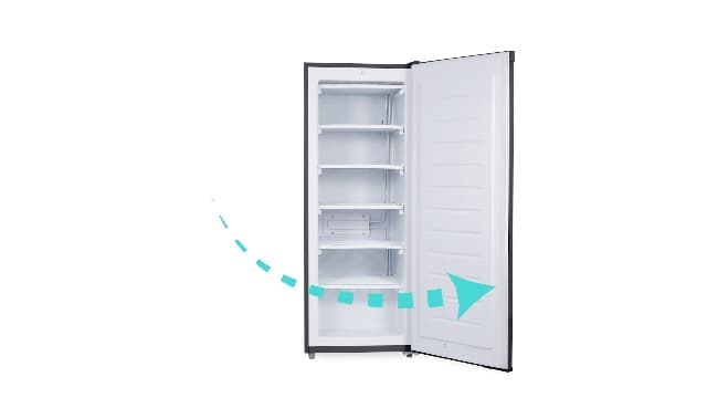 Commercial Cool Upright Freezer, Stand Up Freezer 6 Cu Ft with Reversible Door, Black