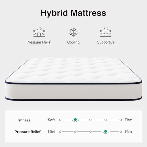 Novilla 8 inch Twin Mattress for Kids,Foam and Spring Hybrid Mattresses Twins for Comfortable Sleep,Steel Coils for Durable Support,CertiPUR-US Certified Foam,Youth/Guest Rooms,Twin Mattress in a Box