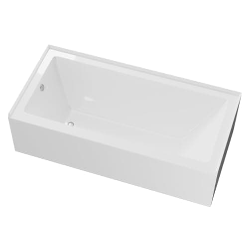 Eviva Nova 60" White Acrylic Free Standing Tub for Bathrooms - White Bathtub with Chrome Left-Hand Drain - luxurious Bathtubs - 60 inch Bathtubs for Bathrooms