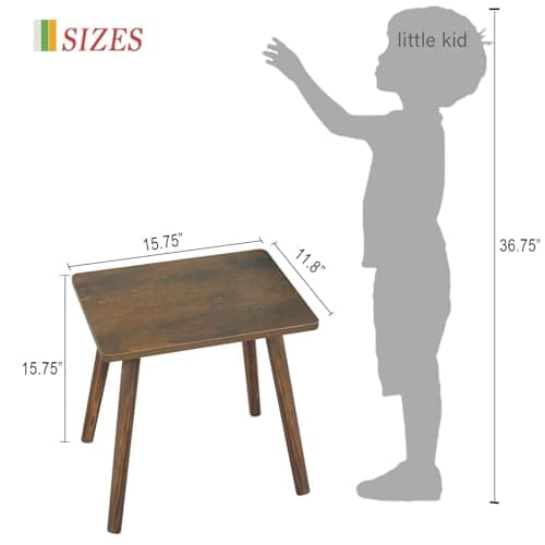 AWASEN Side Table, Small Wood End Table Living Room, Mini Bed Side Table Modern Accent Nightstand with Solid Wood for Bedroom Office Small Spaces, Rustic Brown
