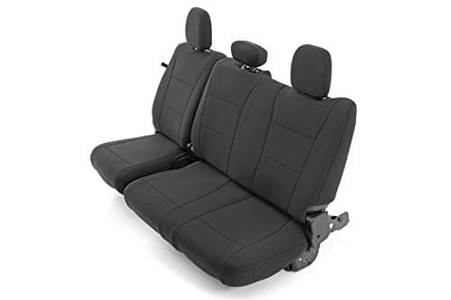 Rough Country Neoprene Seat Covers for Ford F-150 (2015-25), Lightning (2022-24), SuperDuty (2017-25) Crew Cab w/No Rear Arm Rest - Waterproof & UV Resistant, Foam Padded, Front & Rear Set
