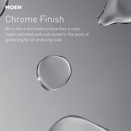 Moen Beric Chrome Modern One-Handle Single Hole Bathroom Faucet with Drain Assembly and Optional Deckplate for your Bath Sink, 84774