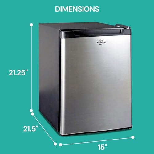 Koolatron 12V / 110V Refrigerator - Mini Fridge With Freezer For Trucks, Cool Storage For Kitchen, Bedroom, Office, Dorms, Compact Free Standing, Neveras Pequeñpara, 1.76 Cubic Feet Capacity, White