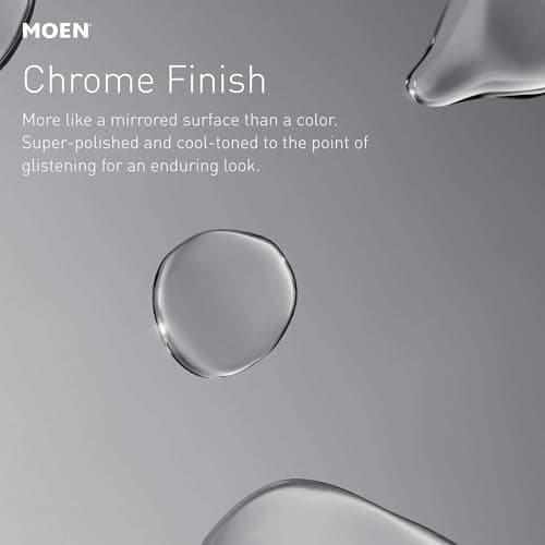 Moen Ronan Chrome One-Handle Single Hole Modern Bathroom Sink Faucet with Optional Deckplate and Spring Loaded Drain Assembly, 84021