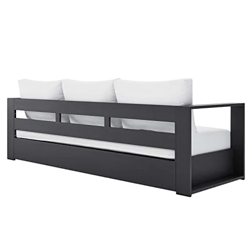 Modway Tahoe Aluminum Outdoor Patio Sofa in Gray White