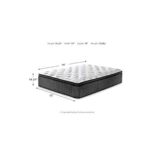 Signature Design by Ashley King Size Ultra Luxury 16 Inch Hyper Cool Euro Top Hybrid Mattress with Cooling Gel Memory Foam