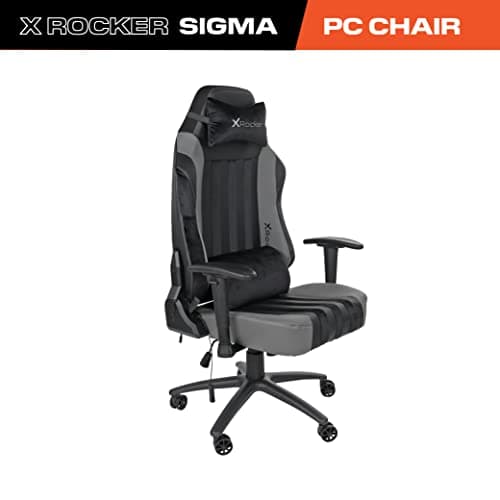 X Rocker Sigma PC Computer Gaming Office Desk Chair, with Headrest RGB LED Lights, Adjustable Seat and Armrest, 0780401, 24.41" x 49.8" x 20.87", Black