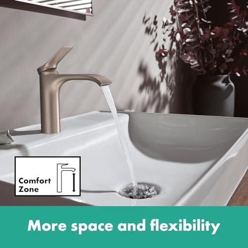 hansgrohe 75010821 Vivenis 80 with Pop-Up Drain, Brushed Nickel 1.2 GPM Single Hole Bathroom Faucet