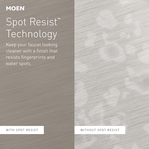 Moen Ronan Spot Resist Brushed Nickel One-Handle Single Hole Modern Bathroom Sink Faucet with Optional Deckplate and Spring Loaded Drain Assembly, 84021SRN