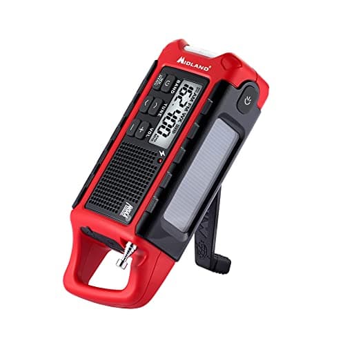 Midland ER210 NOAA Emergency Weather Radio - Compact, Crank, Weather Alerts, AM/FM Radio, Multiple Power Sources, SOS Emergency Flashlight
