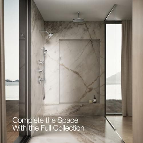 KOHLER 22170-CP Purist 2.5 GPM Multi Function Shower Head with MasterClean and Katalyst Air-Induction Spray Technology, Polished Chrome