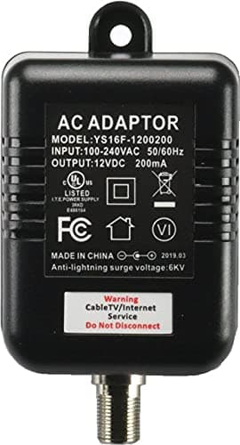 Reliable Cable 4-Port Cable TV/Antenna/HDTV/Internet Digital Signal Amplifier/Booster/Splitter with Passive Return, Black Coax Power Cable, F59 Terminators (Antronix MRA4-8)