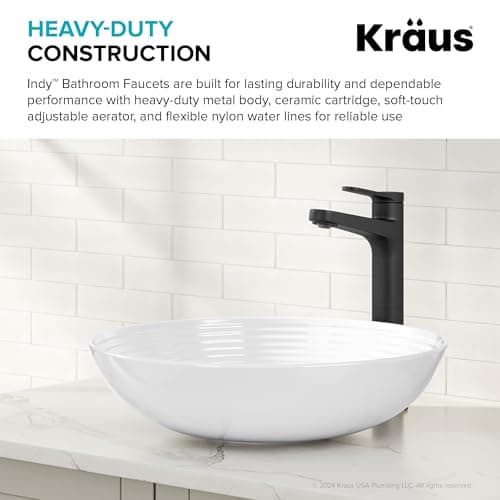 KRAUS Indy Bathroom Faucet for Vessel Sink in Matte Black, KVF-1410MB