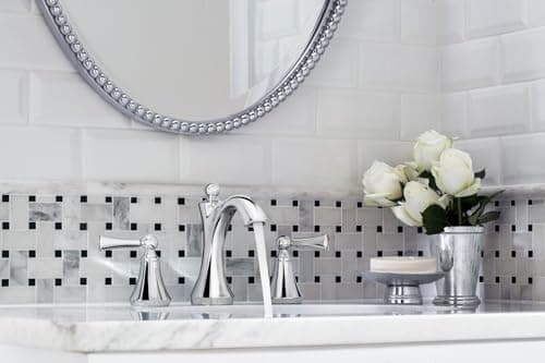 Moen Wynford Chrome Two-Handle Widespread High-Arc Bathroom Faucet with Lever Handles, Valve Required, T4520
