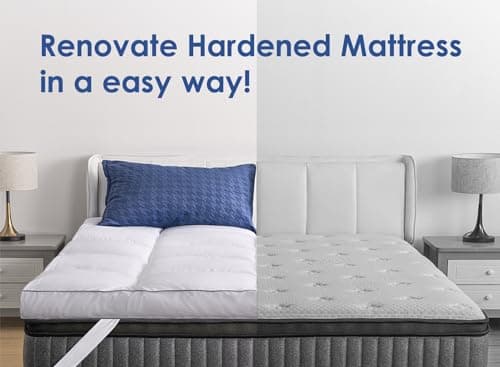 Marine Moon Mattress Topper King, Cooling Plush Pillow Top, Extra Thick Hotel Quality Down Alternative Filled, Softest Fluffy Mattress Toppers for Back Pain