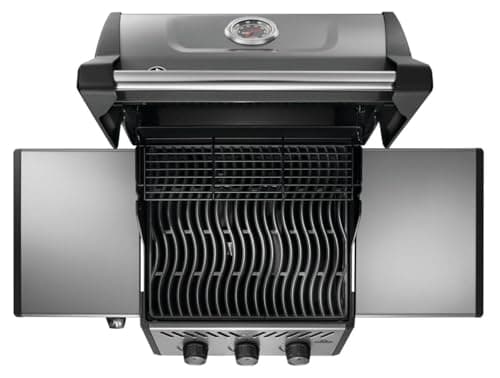 Napoleon Freestyle 365 Propane Gas Outdoor Grill, Graphite Grey – 3-Burner BBQ with Stainless Steel Cooking Grates