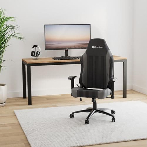 X Rocker Sigma PC Computer Gaming Office Desk Chair, with Headrest RGB LED Lights, Adjustable Seat and Armrest, 0780401, 24.41" x 49.8" x 20.87", Black