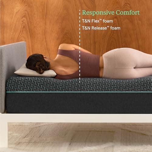 Tuft & Needle Mint Hybrid Medium Plush Cal King Size Mattress in a Box, Cooling Adaptive Foam, Individually-Wrapped Coils, 100 Night Trial, Fiberglass Free, CertiPUR-US, 10-Year Limited Warranty
