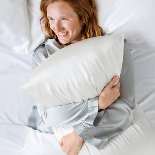 Fishers Finery 25mm 100% Pure Mulberry Silk Pillowcase, Good Housekeeping Winner (White, Queen)