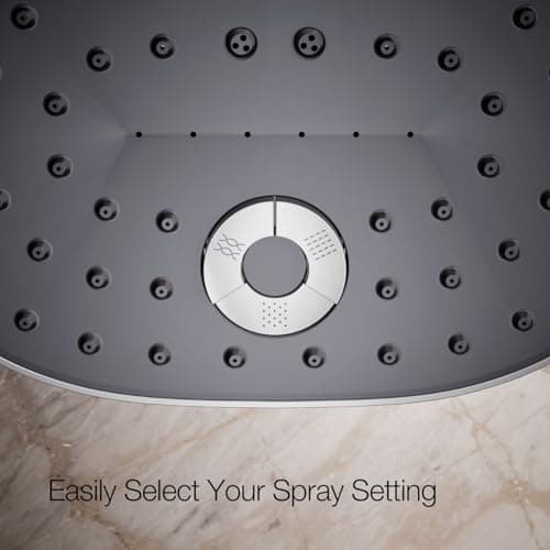 KOHLER 26290-CP Statement Three-Function SHOWERHEAD, Maximum Spray Performance with Mode Selector Buttons, Polished Chrome, 2.5 GPM
