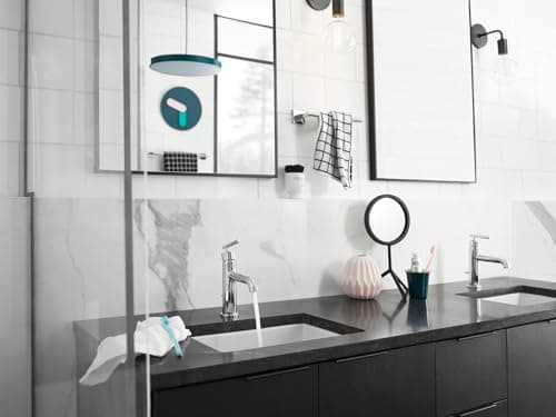 Moen Gibson Chrome One-Handle Single Hole Modern Bathroom Sink Faucet with Optional Deckplate, 6145