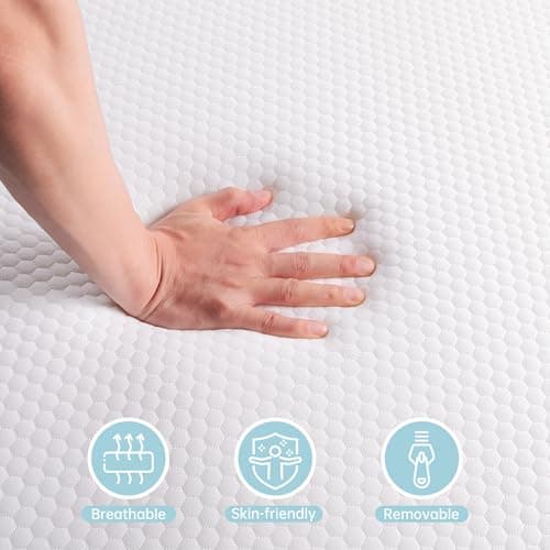 TeQsli Crib Mattress, Dual-Sided Memory Foam Toddler Mattress with Breathable Washable Cover, Standard Size Baby Mattresses for Crib: 52 x 27.6 x 6 Inch