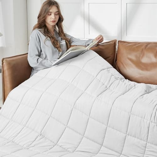 CYMULA Weighted Blanket for Adults (20lbs 80"x87" King Size) - Cooling Breathable Heavy Blankets for Summer Winter - Ultra Microfiber Soft Comfort Blanket with Glass Beads - Gifts for Men/Women