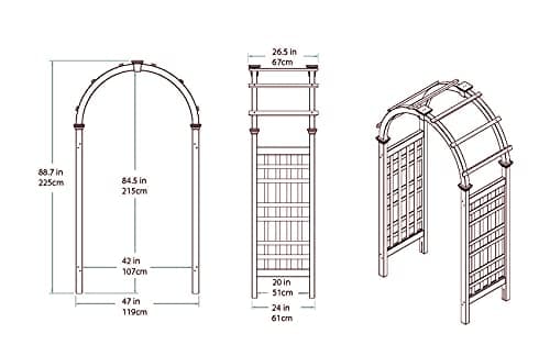 Rosewood 47"W x 89"H Cedar Arbor