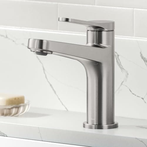 KRAUS Indy Single Handle One Hole Bathroom Sink Faucet in Spot-Free Brushed Nickel, KBF-1411SFBN