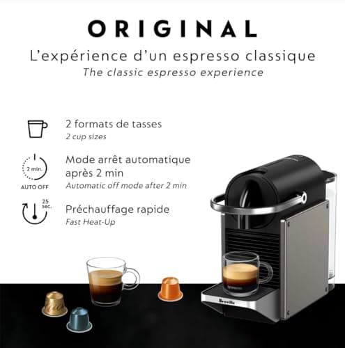 Breville-Nespresso USA BEC420TTN1AUC1 Pixie Espresso Machine, Titan
