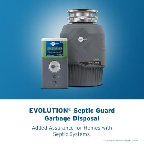 InSinkErator Evolution Septic Guard 3/4 HP Garbage Disposal, Advanced Series EZ Connect Continuous Feed Food Waste Disposer BOOST System with Septic Guard